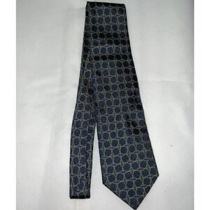 Lanvin Paris Men 100% Silk Tie Blue Green Gold Iridescent Necktie